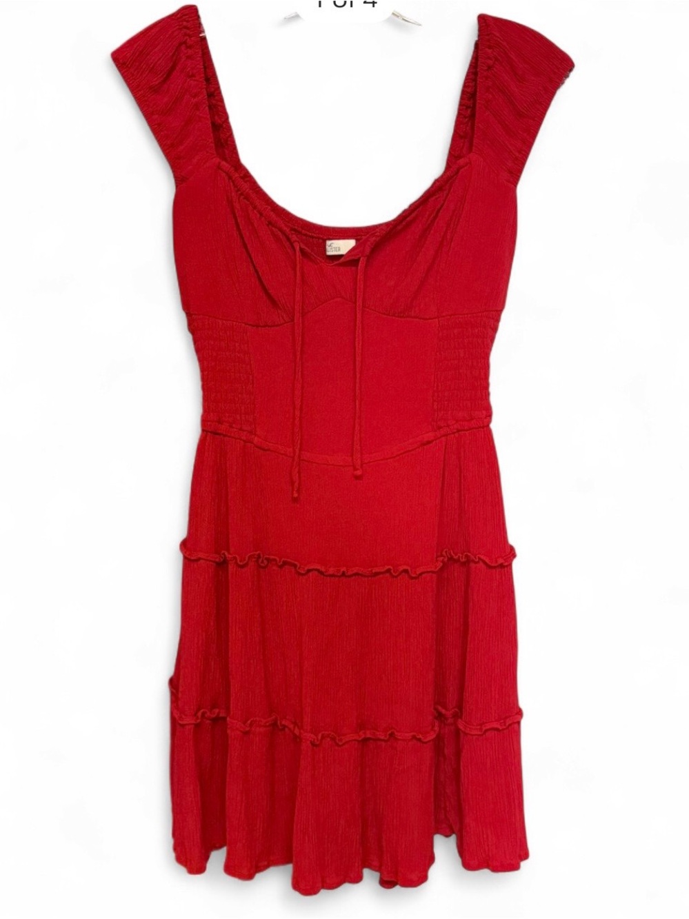 ❤️ Hollister Red Tiered Mini Dress – Size Small